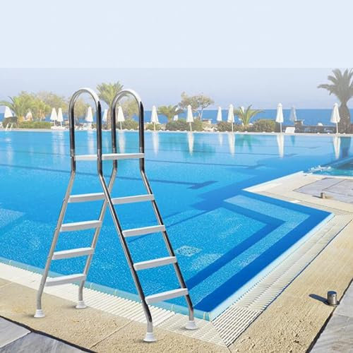 UIHECTA Swimming Pool Ladder, 2/3/4 Steps Pool Steps, 304 Stainless Steel Frame Pool Stairs, with Anti-Slip Wide Pedal, Heavy Duty, for Backyard Above Ground Pool,SP3+3