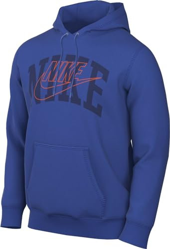 NIKE FV4447-480 Club Fleece Sweatshirt Homme Game Royal/Safety Orange Taille M