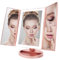 WEILY Miroir Maquillage, Miroir Grossissant Lumineux avec 1X/2X/3X, Miroir LED Maquillage Pliable avec Écran Tactile et Réglable à 180 Degrés, Support USB et Batterie (Or Rose)