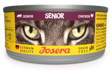 JOSERA Nassfutter Senior (12 x 85 g) | Senior | Premium Katzenfutter nass für ältere Katzen | Huhn | getreidefrei | mit wertvollen Antioxidantien | Anti-Haarballen | Alleinfutter | 12er Pack
