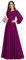 Ever-Pretty Damen Abendkleid Lang Elegant Maxi Hochzeit Lange Ärmel Chiffon Brautjungfernkleider Ballkleid Lila Rot 42