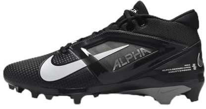 Nike Alpha Menace 4 Pro - Tacos de fútbol (FD7037-001, negro/gris ahumado claro/blanco), Negro Claro Humo Gris Blanco, 48.5 EU