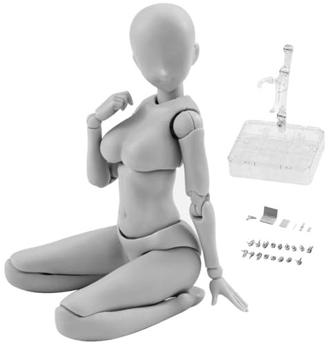 Künstler Manikin Actionfigur Zeichnungsmodell | Mini-Actionfigur bewegliche Gesten PVC Leichtes Modell Ständer Body-Chan Set mit Sockelunterstützung für das Skizzieren, Malen, Zeichnen von Frauen