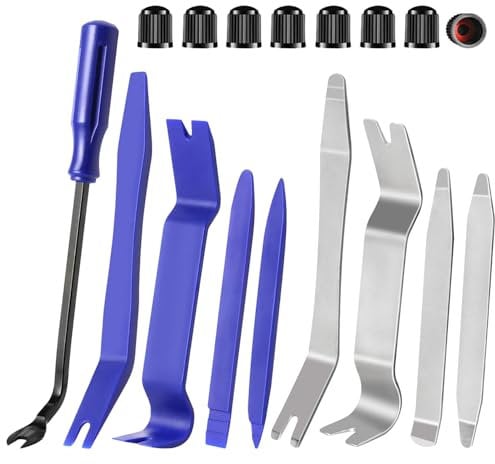 Wetado Auto Trim Removal Tool Kit, 17 Pcs Auto Car Trim Tool Set Plastic Pry Tool Kit for Car, Clip, Audio, Dashboards, Door Panel Window Molding Fastener Remover Tool Kit
