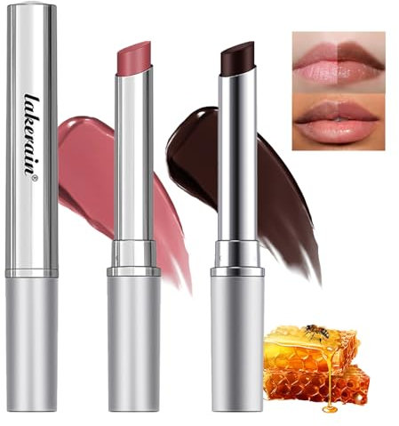 2 PCS Black Pink Honey Lip Butter, Moisturizing Lippenbalsam, Hydrating Overnight Lip Balm, Lippenpflege Lipstick, Long-lasting Moisture Lippenpflegestift, Glossy Lip Makeup