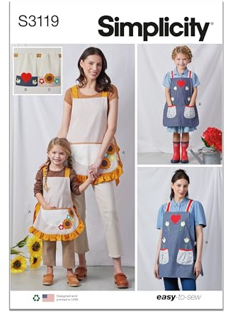 SIMPLICITY Sewing Pattern SS3119A Children and Misses' Aprons and Kitchen Accessories A (S - L/S - L)