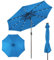 COSTWAY Parasol de Jardin Extérieur Ø 300 CM, Parasol Inclinable Lumineux Solaire avec 24 LED, Parasol Droit avec Manivelle et 8 Baleines Métalliques Robustes, pour Balcon Jardin Terrasse(Bleu Clair)