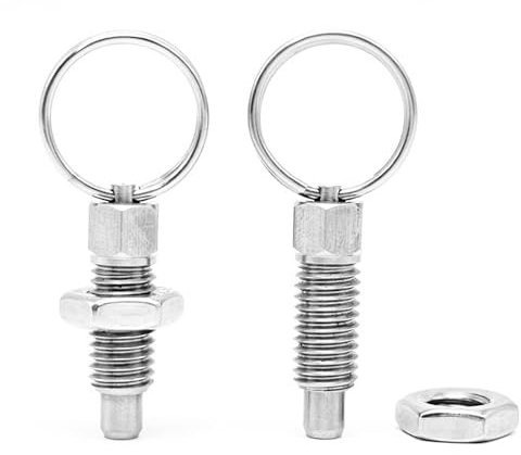 LONGHAO 2 pcs M12 Perno A Sgancio Rapido Pistone A Molla Con Anello Di Trazione Perno Di Bloccaggio In Acciaio Inox Perno A Frizione In Acciaio Inox Perno A Molla Per Cancelli Di Rimorchi (#12)