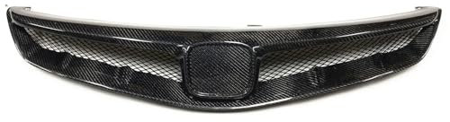 AEIOUPMMA Parrillaantera Coche,Parrilla de Carreras,Parachoques Superior,capó,Rejilla Central de Malla para Honda Civic FD2 JDM 2006 2007 2008(Real Carbon Fiber)