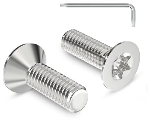 20 Stück M4 x 12 mm Senkschrauben Torxantrieb Edelstahl A2 Schrauben Vollgewinde mit Torx Schlüssel
