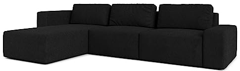 AXLIVING Couch XXL L Form Arkleton Ecksofa Schwarz 360cm – Modern L