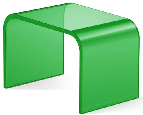 PFOIBOU Tritthocker aus Acryl Hocker,Tritthocker für Kinder,Fußhocker aus Acryl,Badezimmer Hocker für Kinder Erwachsene in Küche, Bad und Haus, bis zu 113 kg Belastbar (Green No Non-Slip)