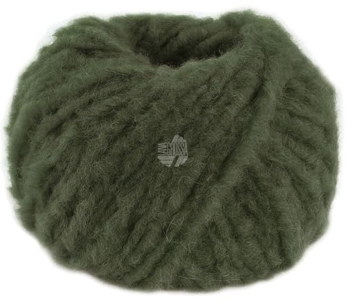 LANA GROSSA Royal Alpaca | Voluminöses Effektgarn aus den feinsten Alpaka Fasern | Handstrickgarn aus 93% Alpaka (Royal) & 7% Polyamid | 50g Wolle zum Stricken & Häkeln | 95m Garn FB 19