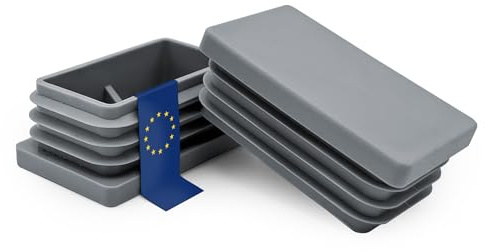 Stahl-Shop24 Rechteckrohr-Stopfen 120×60 mm, grau – 1 Stück | Lamellenstopfen aus Kunststoff für Rechteckrohre – wetterfest, UV-beständig & frostsicher, für Möbel, Zäune & Geländer