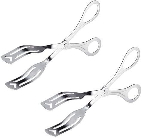 Westmark 2 Gebäckzangen – Vielseitige Zangen zum hygienischen Servieren von Backwaren und anderen Lebensmitteln, ideal für Buffets, 19,8 cm Länge – Rostfreier Edelstahl 18/8