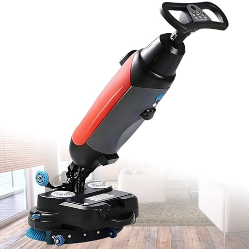 Macchina Commerciale per la Pulizia di Piastrelle, Lavasciuga Senza Fili da 350 RPM, Autonomia 120 Min, Doppia Spazzola e Serbatoi Doppi da 4,5L+7,5L per Piastrelle e Superfici a Pavimento Dure Red