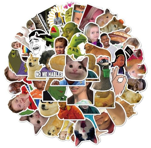 KAFZEL 50 Stück Lustige Meme Sticker Set,Meme Aufkleber für Computer Auto Laptop Skateboard Fahrrad Moped Motorrad Fahrrad,Geeignet für Erwachsene