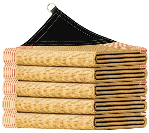Generico Tenda Parasole, Protezione UV al 90%, Tessuto Traspirante con Occhielli e Corda, Tenda da Giardino per Esterni, Cortile, terrazza, Prato, Patio, Piscina, Beige, 4x6 m