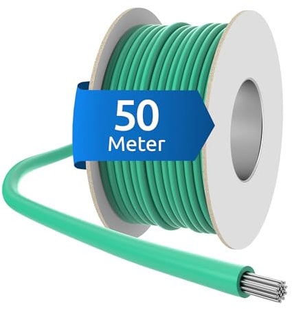 Cavo Perimetrale per Robot Tagliaerba - 50m - Filo Perimetrale Universale Ø3,4mm, Sezione 1,17mm² - Compatibile con Gardena, Bosch, Husqvarna, Worx e altri