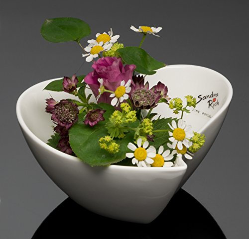 Sandra Rich 6X 12 cm Porzellan Schale, Herzform, Weiß