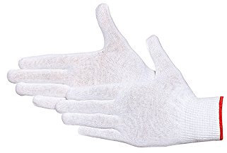 Jah 2181 - Guanti da maglia in cotone, 12 paia sottili, colore bianco, taglia 8
