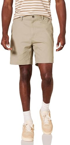 Amazon Essentials Men's Classic-Fit 7” (18 cm) Chino Shorts, Khaki, 30W