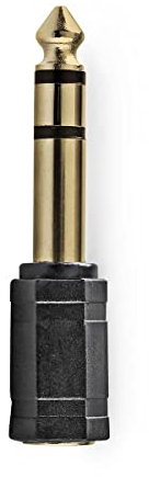 NEDIS Stereo-Audio-Adapter | 6.35 mm Stecker | 3.5 mm Buchse | Vergoldet | Gerade | ABS | Anthrazit | 1 Stück | Verpackung mit Sichtfenster Anthrazit