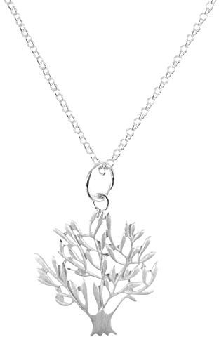 Laimons Damen Halskette Anhänger Baum des Lebens Lebensbaum matt 18 mm mit Kette 70 cm aus Sterling Silber 925