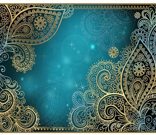 decomonkey - Papier Peint Panoramique Baroque Moderne 300x210 cm - Décoration murale moderne – Tapisserie décorative pour chambre salon - Modèle baroque orienter les ornements fond vintage rétro