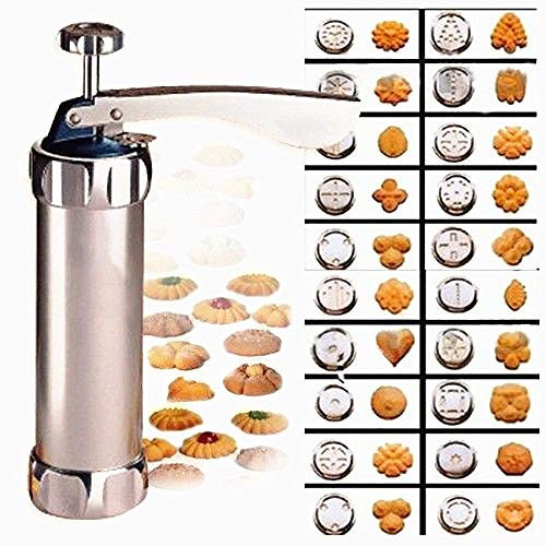 aoory Gebäckpresse Edelstahl Tortenspritze Gebäckscheiben für DIY Kuchen Kekse Form Hergestellt Werden Können