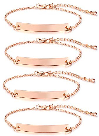 Armband Damen Gravur Namen Edelstahl:VNOX Partnerarmband Personalisiert|BFF Armbänder für 2|Brautjungfer Armbänder|Schwestern Geburtstagsgeschenk