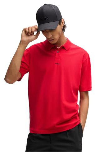 HUGO Herren Dangula Poloshirt aus Baumwoll-Piqué mit Logo-Print Hellrosa XXL