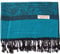 Becolored Paisley-Pashmina-Seidenschal, Jacquard, Kaschmir, Stola, zweifarbig, wendbar, Turquoise/Black, Groß
