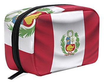 Make-up-Tasche mit mehreren Fächern, Motiv: Peru Flagge