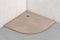 Plato Ducha Resina Semicircular Efecto Pizarra Extraplano, Resistente al Rayado, Antideslizante y Muy Agradable al Tacto. Ideal para Espacios Reducidos 80 x 80 Crema