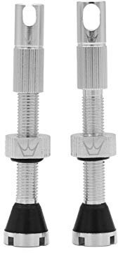 Peaty's X Chris King MK2 Tubeless Ventil Presta - Integrierter Speichenschlüssel & Ventilkernentfernungskappen, Mountainbike, Rennrad Fahrrad Reifen, Kompatibel einfügen, 7075 Aluminium - 42mm Silber
