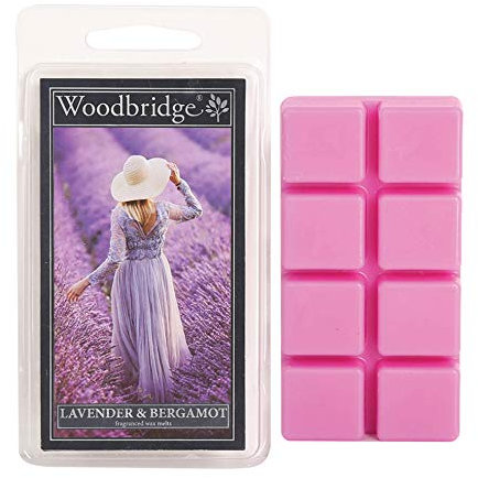 Woodbridge Duftwachs-Melts für Deine Duftlampe - Lavender & Bergamot (68g) - 8 Duftwachswürfel mit je 10h Duftdauer für Dein Lieblingsaroma Zuhause, WWM002