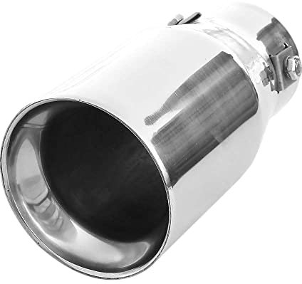 Auspuffblende Endrohr Endstuck Auspuff Blende Schalldampf Sportauspuff Universell Schalldampf Sport Tuning Optik Edelstahl Rund bis 51mm Chrom AutoHobby
