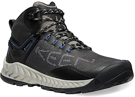 KEEN NXIS Evo Mid Waterproof, Stivali da Escursionismo Uomo, Magnet/Bright Cobalt, 42 EU