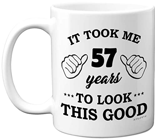 Stuff4 57th Birthday Gifts for Women and Men, Birthday Mug for 57 Year Old | 11oz Ceramic Dishwasher Safe, His or Her Special Day, Made in The UK