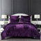 Sunshine Nicole Samt-Steppdecken-Set, Used-Look und gebürsteter massiver Mikrofaser, leichte und weiche Poly-Füllung, Lila, Queen-Size-Bett, 5 Stück