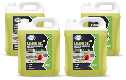 JOVS Lemon Floor Cleaner Liquid Concentrated 4 x 5 Litre - Multi Purpose Bacteriostatic Cleaning Gel - Neutral pH - Eco-Friendly & Effective