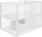 Windfromort Cajas de Zapatos 2 Pieza Transparentes Cajas de Almacenamiento de Zapatos 33.5x23x13 cm Apilables Contenedor Zapatos para Tacones Altos Zapatillas de Deporte