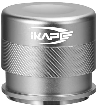 IKAPE 53mm Espresso Tamper, Premium Barista Coffee Calibrated Tamper with Spring Loaded, 100% Stainless Steel Tamper Compatible with 54MM Breville Bottomless Portafilter (Silver)