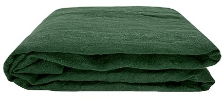 JOWOLLINA Laken Bettlaken Überwurf 100% Leinen Soft Washed Finish180 g/m2 (240x260 cm, Waldgrün)