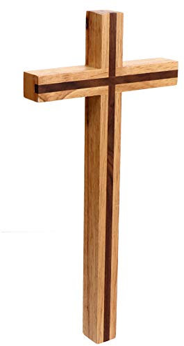 VANZACK Holzkreuz Wandkreuz Katholisch, Glatte OberfläChe, Leicht Anzubringen, Dekoration FüR Zuhause, BüRo, Kirche, Schokoladenfarbe