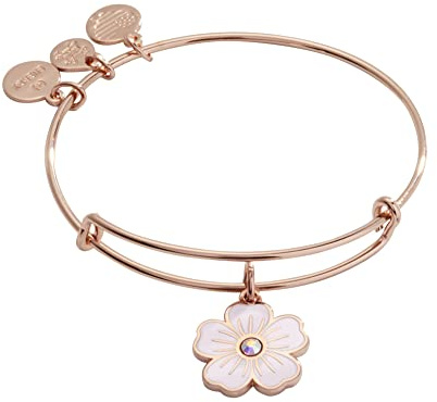 Alex and Ani Pink Pansy and Crystal Bracelet Pink One Size, One Size
