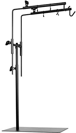 BETAZOOER Rettile Dual Lamp Stand Metallo Riscaldamento Regolabile Lampada Da Terra Supporto Staffa Appendiabiti Retrattile Ideale per Rettile Vetro Terrario Anfibi/Invertebrati Terrestri Vivarium
