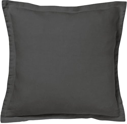 Magano® Premium Kissenbezug 80x80 Grau | Weich & Bügelfrei | Hypoallergen & Atmungsaktiv | 3cm Stehsaum | Kopfkissenbezug 80x80 cm | Anthrazit Dunkelgrau