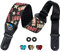 LEKATO Gitarrengurt, 3D Neopren Schaumpolster Bassgitarrengurt 3 Zoll Breite 114–139cm Länge, Verstellbarer Guitar Strap mit Lederenden für Bass und E-Gitarre - Liebe